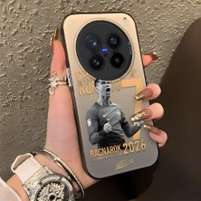 Ucuc Vivo X200 Pro Uyumlu Sert Akrilik Arka Silikon Kenar Lens Koruma Şık Baskı Kılıf