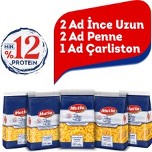 Mutlu Makarna Karma Kutu 500GR Makarnalar / Ince Uzun - Penne - Çarliston / Toplam 5 Adet