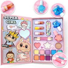 Mutlu Oyuncaklar Çocuk Makyaj Seti Super Girl – Far, Dudak Parlatıcı, Oje ve Ayna