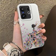 Ucuc Vivo X200 Fe Uyumlu Sert Akrilik Arka Silikon Kenar Lens Koruma Şık Baskı Kılıf