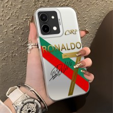 Ucuc Vivo Y28 4g Uyumlu Sert Akrilik Arka Silikon Kenar Lens Koruma Şık Baskı Kılıf