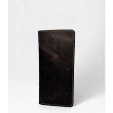 El Yapımı Hakiki Deri Uzun Cüzdan 20X10 cm – 6 Kartlık, Çift Nakit Bölmeli, Siyah/lacivert/haki/antrasit