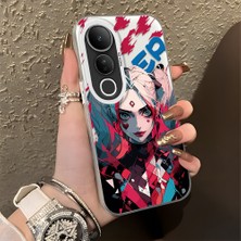 Ucuc Vivo V50 Lite 4g/5g Uyumlu Sert Akrilik Arka Silikon Kenar Lens Koruma Şık Baskı Kılıf