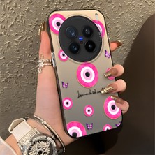 Ucuc Vivo X200 Pro Uyumlu Sert Akrilik Arka Silikon Kenar Lens Koruma Şık Baskı Kılıf