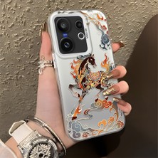Ucuc Vivo X200 Fe Uyumlu Sert Akrilik Arka Silikon Kenar Lens Koruma Şık Baskı Kılıf