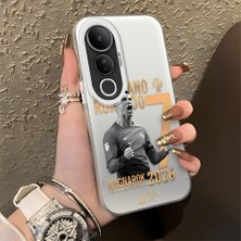 Ucuc Vivo V50 Lite 4g/5g Uyumlu Sert Akrilik Arka Silikon Kenar Lens Koruma Şık Baskı Kılıf