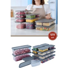 Flora 12’li Buzdolabı Düzenleyici Set, Buzluk Derin Dondurucu Buzdolabı Saklama Kabı 12’li Set (16 Litre)