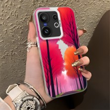 Ucuc Vivo X200 Fe Uyumlu Sert Akrilik Arka Silikon Kenar Lens Koruma Şık Baskı Kılıf