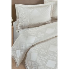 Bir Home Likya Jakarlı Fransız Dantelli Modern Çift Kişilik Yatak Örtüsü Takımı 240X250CM