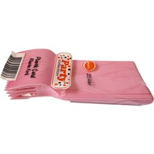 Omeyva Plastik Çatal Pembe Renkli Lüx Parti Piknik Davet Doğum Günü Çatalı - 18 Cm. - 25 Adetlik Paket