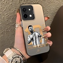 Ucuc Vivo Y28 4g Uyumlu Sert Akrilik Arka Silikon Kenar Lens Koruma Şık Baskı Kılıf