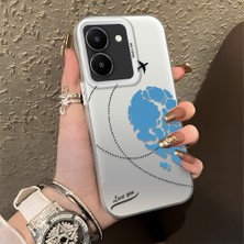 Ucuc Vivo Y27 5G/Y27S Uyumlu Sert Akrilik Arka Silikon Kenar Lens Koruma Şık Baskı Kılıf
