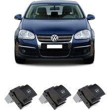 CME PARTS Vw Volkswagen Jetta Mk5 2005-2010 Uyumlu Sağ Ön + Arka Yolcu Cam Açma Anahtarı Düğmesi Siyah 3 Adet 7L6959855B