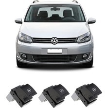 CME PARTS Volkswagen Touran 2003-2015 Uyumlu Sağ Ön + Arka Yolcu Cam Açma Anahtarı Düğmesi Siyah 3 Adet 7L6959855B