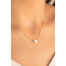 Nkie Jewels Altın Renk Taşsız Kalp Kolye