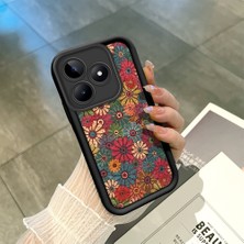 Ucuc Realme C51/C53 Uyumlu Siyah Silikon Şık Baskı Kılıf Darbeye Dayanıklı Kamera Korumalı