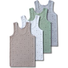 Panfilia %100 Pamuk Erkek Çocuk Fitilli Atlet 4'lü Set / Fanila / Iç Çamaşır