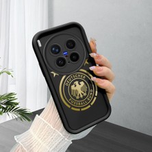 Ucuc Vivo X300 Pro Uyumlu Siyah Silikon Şık Baskı Kılıf Darbeye Dayanıklı Kamera Korumalı