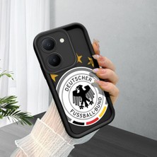 Ucuc Vivo Y27 5G/Y27S Uyumlu Siyah Silikon Şık Baskı Kılıf Darbeye Dayanıklı Kamera Korumalı