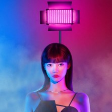 CoverZone 15CM x 8cm Rgb LED Video Işığı Ayarlanabilir 3200-6500K CRI95+ Fotoğraf Video Işık Paneli Prizden Çalışan Kamera Işığı 1/4 Hot Shoe Uyumlu Tripod Telefon Canlı Yayın Işığı | LED 300 Rgb