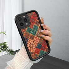 Ucuc iPhone 16 Pro Max Uyumlu Siyah Silikon Şık Baskı Kılıf Darbeye Dayanıklı Kamera Korumalı