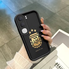 Ucuc Vivo Y31/Y21D Uyumlu Siyah Silikon Şık Baskı Kılıf Darbeye Dayanıklı Kamera Korumalı