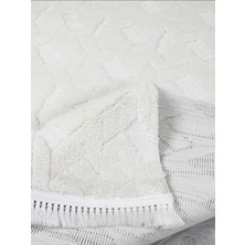 Lara Bukleli Desenli Yumuşacık Peluş Halı Salon Oturma Odası Mutfak Koridor Halısı 9401A Krem