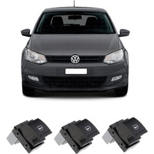 CME PARTS Volkswagen Polo 6r 2010-2013 Uyumlu Sağ Ön + Arka Yolcu Cam Açma Anahtarı Düğmesi Siyah 3 Adet 7L6959855B