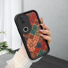 Ucuc Vivo V50 Uyumlu Siyah Silikon Şık Baskı Kılıf Darbeye Dayanıklı Kamera Korumalı