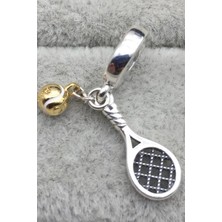 Fubena Tenis Raketi ve Altın Renk Top Sallantılı Charm