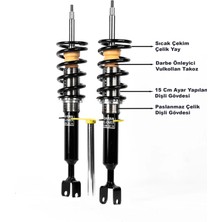 Ford Focus 1 1998-2001 Uyumlu Coilover Ayarlı Amortisör 15 cm