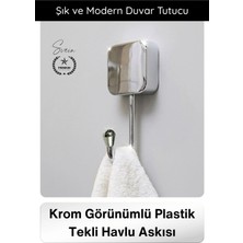 Svein #askı Krom Görünümlü Plastik Tekli Havlu Askısı Banyo Mutfak Duvar Askı Havlu Tutucu Duvara Monte Şık ve Modern Minimal Paslanmaz Fonksiyonel Fayans Üzeri Havluluk Sağlam Dayanıklı Uzun Ömürlü