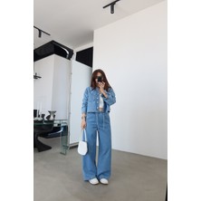 Özge Özgenç Tek Cepli Denim Gömlek