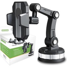  oynar başlıklı vantuzlu pl-8617 universal ayarlanabilir siyah araç telefon tutucu