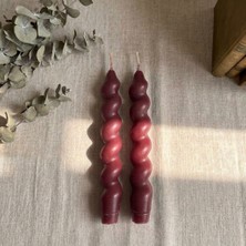 Italyan Spiral Şamdan Mum 2’li Set – Dekoratif Burgulu Mumlar (Şamdansız)
