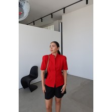 Özge Özgenç Kapak Düğmeli Kısa Kol Ceket