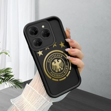 Ucuc Tecno Spark 20 Pro 4g(Kj6) Uyumlu Siyah Silikon Şık Baskı Kılıf Darbeye Dayanıklı Kamera Korumalı