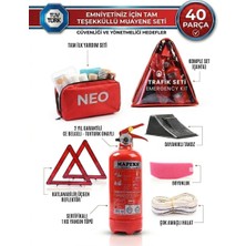 Trafik Seti ve Ilk Yardım Seti – Tüvtürk Onaylı, Araç Için Zorunlu Trafik Seti 1 kg Yangın Tüpü 2 Yıl Garantili , 40 Parça Set Neo Class
