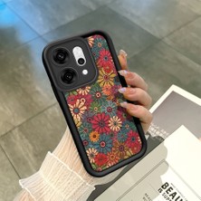 Ucuc Oppo RENO14 Pro Uyumlu Siyah Silikon Şık Baskı Kılıf Darbeye Dayanıklı Kamera Korumalı