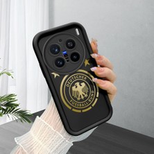 Ucuc Vivo X200 Pro Uyumlu Siyah Silikon Şık Baskı Kılıf Darbeye Dayanıklı Kamera Korumalı