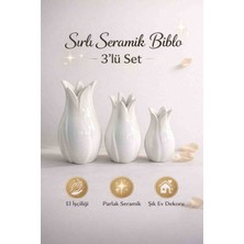 Velora Home Sırlı Seramik Biblo 3'lü Set