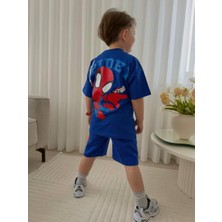 Cg Kids Örümcek Adam Spidey Erkek Çocuk Tshrit&şort Alt Üst Takım Süper Kalite Sırt Baskı Detay