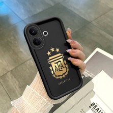 Ucuc Vivo V60 Lite 4g/5g Uyumlu Siyah Silikon Şık Baskı Kılıf Darbeye Dayanıklı Kamera Korumalı