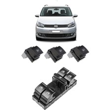 CME PARTS Volkswagen Touran 2003-2015 Uyumlu Cam Açma Düğme Takımı Siyah 1 Adet Dörtlü 3 Adet Tekli