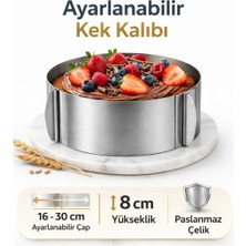 Lilasso Ayarlanabilir Yuvarlak Kelepçeli Kek Pasta Kalıbı-Çelik