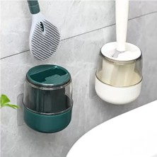 Bi Seyyar Hazneli Silikon Tuvalet Temizleme Fırçası