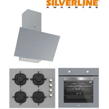Silverline Flam 3481 - CS5335S02 - B06501S01 Gri Cam Ankastre Set