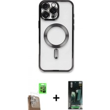 Marsilyan™- iPhone 16 Pro Kılıf Nova Işık Özel Seri - Siyah 360 Mat Full Body Arka Koruyucu + Çöl Titanyum Raze Metal Kamera Lens