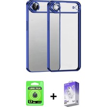 Marsilyan™- iPhone 17 Air Kılıf Vadi Minimal - Siyah Bilvis 5in1 3D Magic Cam Ekran Koruyucu + Mavi Raze Metal Kamera Lens