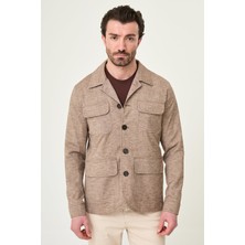 MCR Kırçıllı Slim Fit Torba Cep Apaç Yaka Erkek Trenchcoat